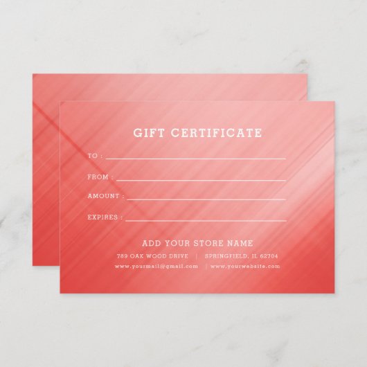 Minimalistisch zakelijk cadeaubon met Logo (Voorkant / Achterkant)