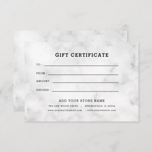 Minimalistisch zakelijk cadeaubon met Logo (Voorkant / Achterkant)