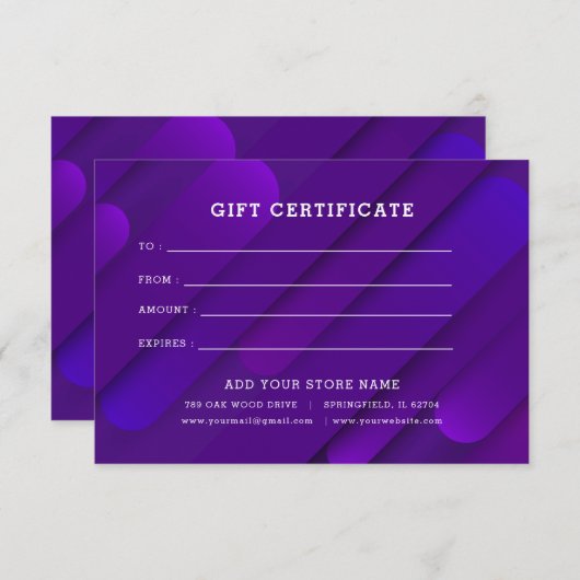 Minimalistisch zakelijk cadeaubon met Logo (Voorkant / Achterkant)