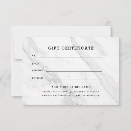 Minimalistisch zakelijk cadeaubon met Logo (Voorkant)