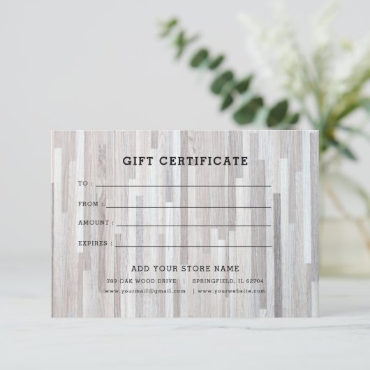 Minimalistisch zakelijk cadeaubon met Logo (Staand voorkant)