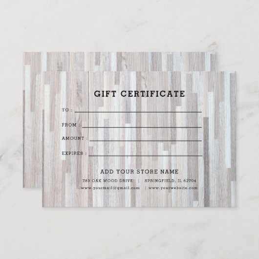 Minimalistisch zakelijk cadeaubon met Logo (Voorkant / Achterkant)