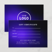 Minimalistisch zakelijk cadeaubon met Logo (Voorkant / Achterkant)