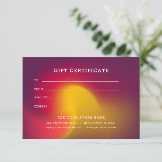 Minimalistisch zakelijk cadeaubon met Logo (Staand voorkant)