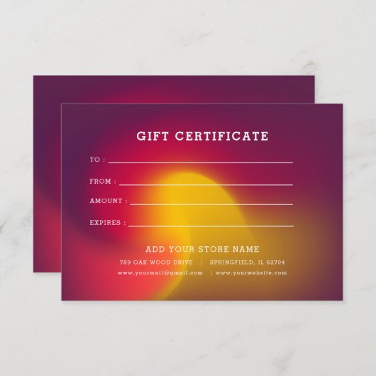 Minimalistisch zakelijk cadeaubon met Logo (Voorkant / Achterkant)