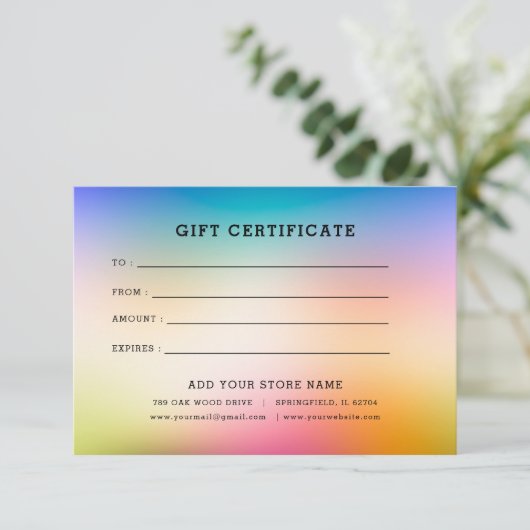 Minimalistisch zakelijk cadeaubon met Logo (Staand voorkant)