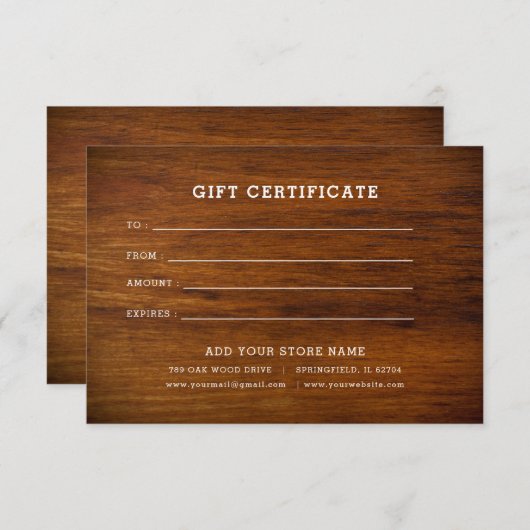 Minimalistisch zakelijk cadeaubon met Logo (Voorkant / Achterkant)