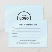 Minimalistisch zakelijk cadeaubon met Logo (Voorkant / Achterkant)