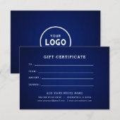 Minimalistisch zakelijk cadeaubon met Logo (Voorkant / Achterkant)