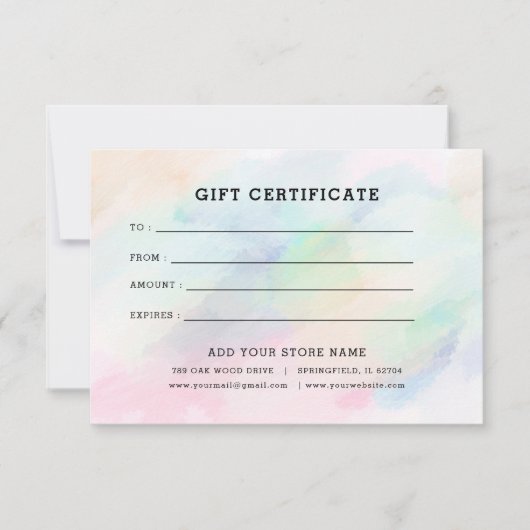 Minimalistisch zakelijk cadeaubon met Logo (Voorkant)