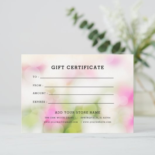 Minimalistisch zakelijk cadeaubon met Logo (Staand voorkant)