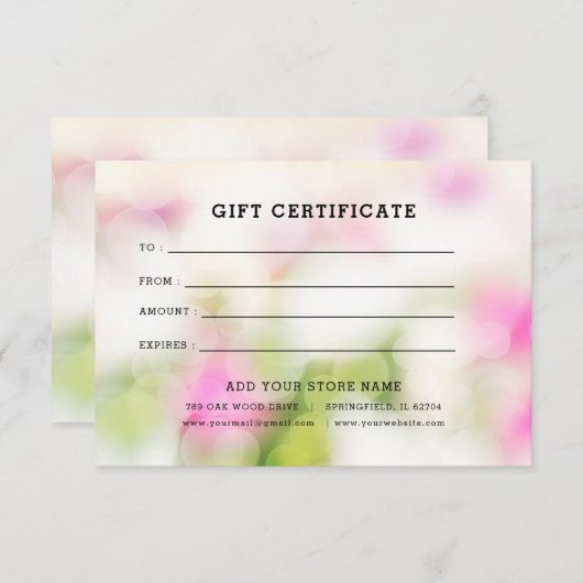 Minimalistisch zakelijk cadeaubon met Logo (Voorkant / Achterkant)