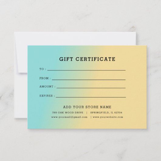 Minimalistisch zakelijk cadeaubon met Logo (Voorkant)