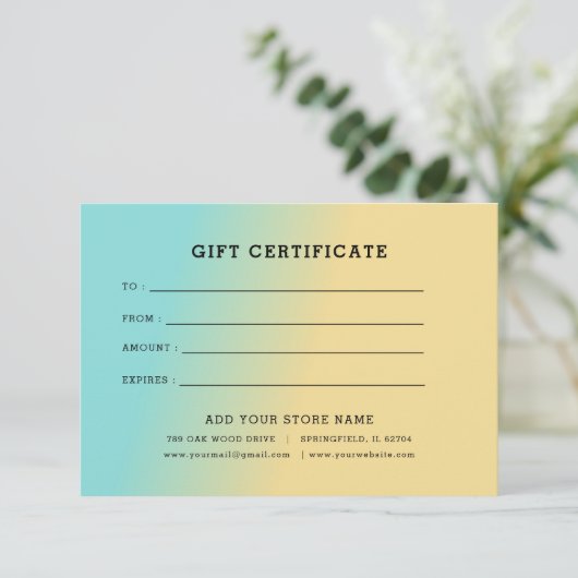 Minimalistisch zakelijk cadeaubon met Logo (Staand voorkant)