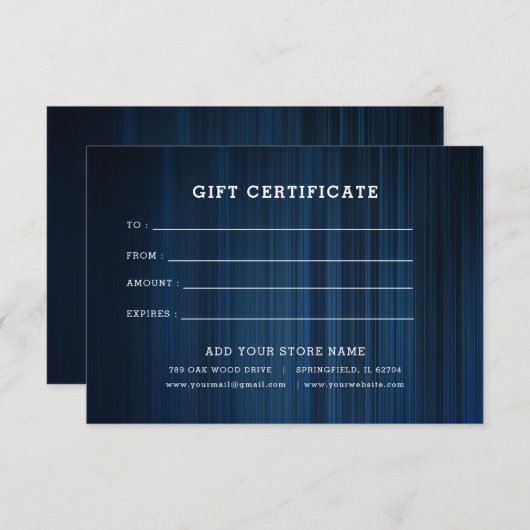 Minimalistisch zakelijk cadeaubon met Logo (Voorkant / Achterkant)