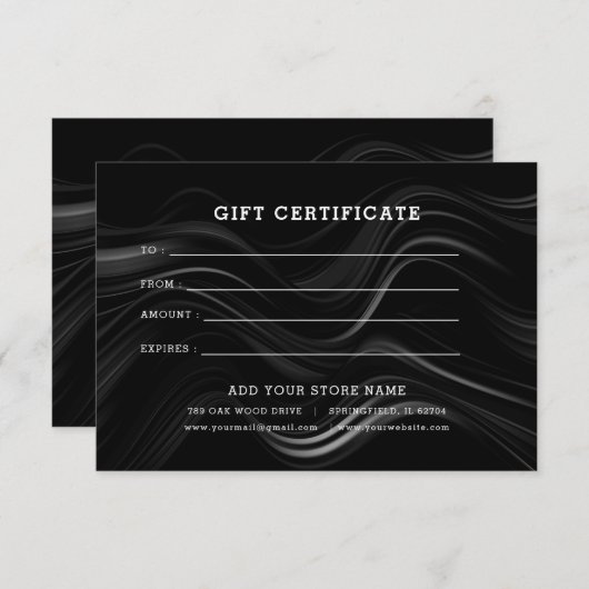 Minimalistisch zakelijk cadeaubon met Logo (Voorkant / Achterkant)