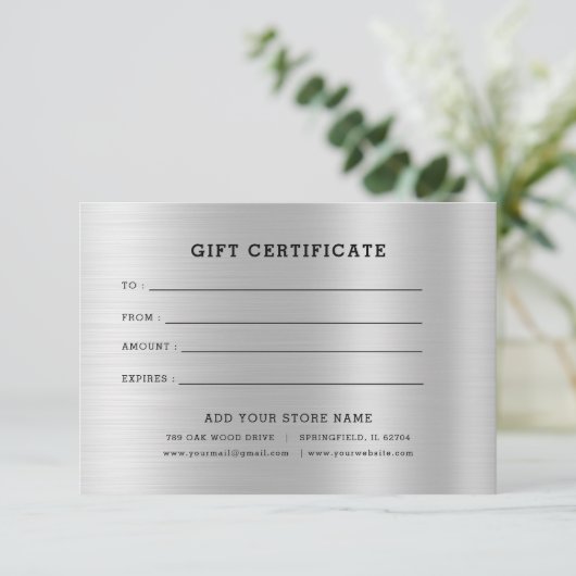 Minimalistisch zakelijk cadeaubon met Logo (Staand voorkant)