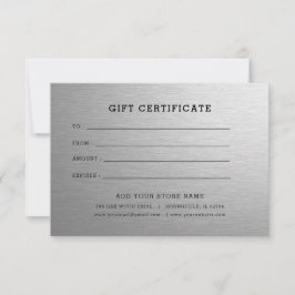 Minimalistisch zakelijk cadeaubon met logo