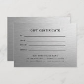 Minimalistisch zakelijk cadeaubon met Logo (Voorkant / Achterkant)