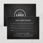 Minimalistisch zakelijk cadeaubon met Logo (Voorkant / Achterkant)