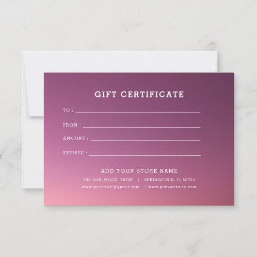 Minimalistisch zakelijk cadeaubon met Logo (Voorkant)