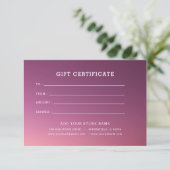 Minimalistisch zakelijk cadeaubon met Logo (Staand voorkant)