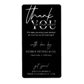 Minimalistisch zakelijk dank voor de verpakking va etiket (Voorkant)