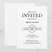 Minimalistisch zakelijk evenement kaart (Voorkant / Achterkant)