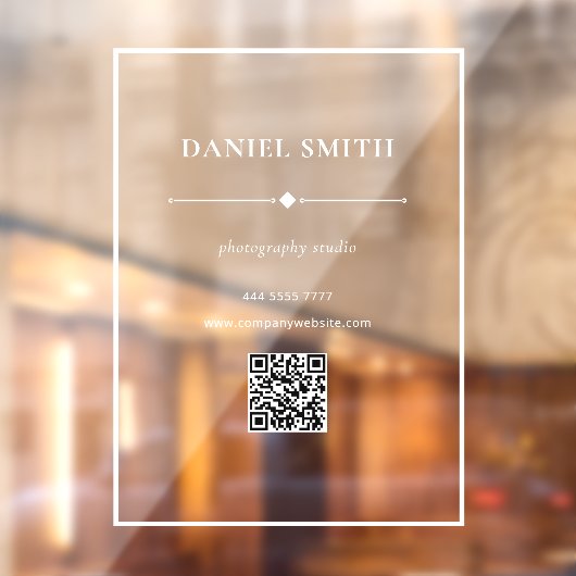Minimalistisch zakelijk kantoor Wit met QRcode deu Raamsticker (Vel 2)