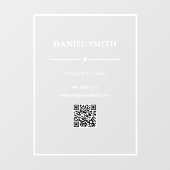 Minimalistisch zakelijk kantoor Wit met QRcode deu Raamsticker (Vel)