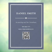 Minimalistisch Zakelijk Kantoor Wit Stof Blauw QRc Raamsticker (Vel 3)