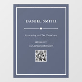 Minimalistisch Zakelijk Kantoor Wit Stof Blauw QRc Raamsticker (Vel)