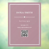 Minimalistisch zakelijk kantoor wit stoffig roze Q Raamsticker (Vel 3)