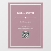 Minimalistisch zakelijk kantoor wit stoffig roze Q Raamsticker (Vel)