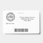 Minimalistisch zakelijk logo foto naam code balk badge (Achterkant)