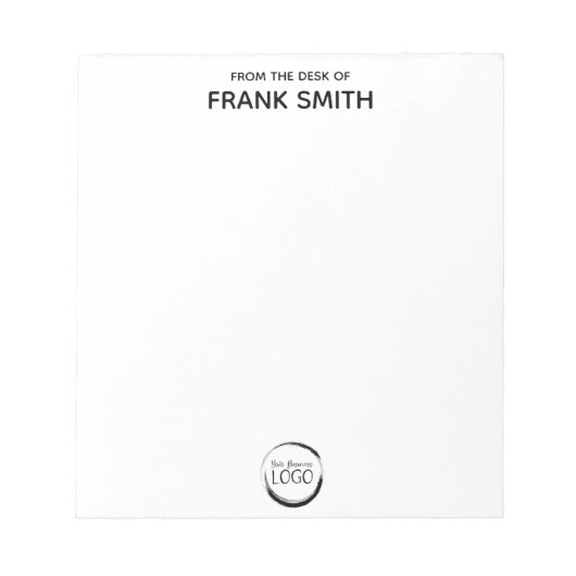 Minimalistisch zakelijk logo gepersonaliseerd pers notitieblok (Voorkant)