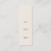 Minimalistisch Zakelijk Logo Kleding Label Hang Ta (Achterkant)