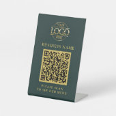Minimalistisch Zakelijk Logo QR Code Menu Contactl Reclamebord Met Voetstuk (Voorkant)