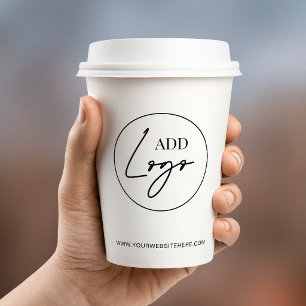 Minimalistisch Zakelijk Logo Zwart Wit Bedrijfs Ev Papieren Bekers