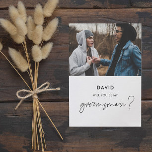 Minimalistisch Zal je mijn groomsman fotokaart zij Kaart