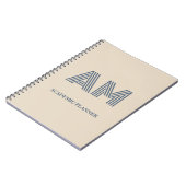 Minimalistisch zandbeige kustmonogram notitieboek (Linkerzijde)