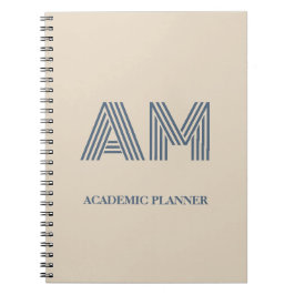 Minimalistisch zandbeige kustmonogram notitieboek