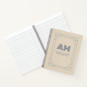 Minimalistisch zandbeige kustmonogram notitieboek (Binnen)