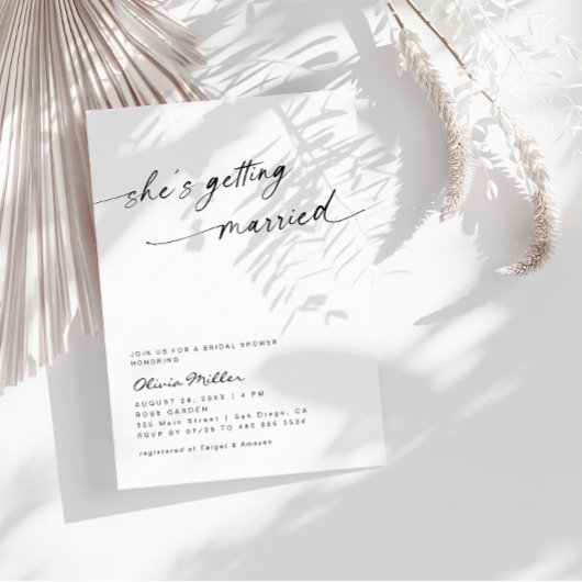 Minimalistisch ze gaat trouwen Vrijgezellenfeest Kaart