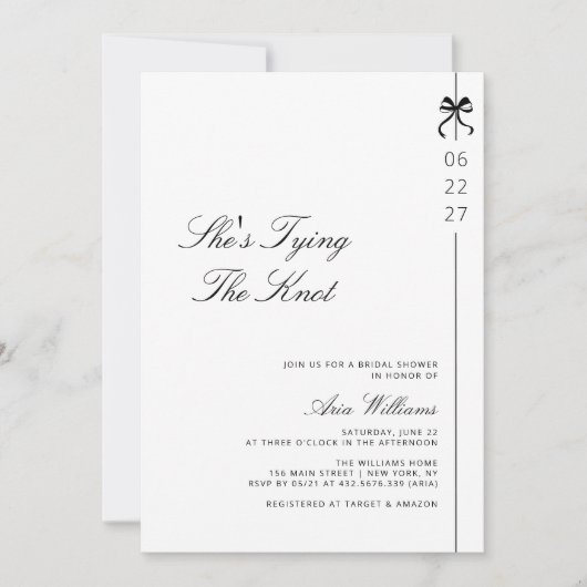 Minimalistisch Ze is het knopen van de knoop boog  Kaart (Voorkant)