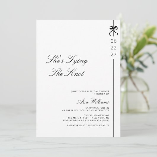 Minimalistisch Ze is het knopen van de knoop boog  Kaart (Staand voorkant)