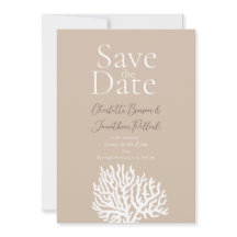 Minimalistisch Zee Coral Coastal Save The Date Kaa