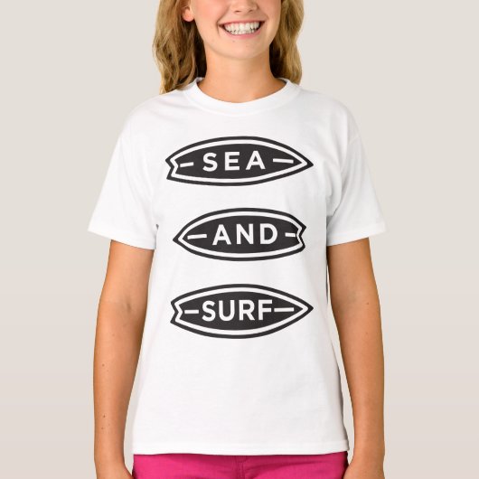 Minimalistisch Zee en Surven ontwerp -  Oceaan T-shirt (Voorkant)