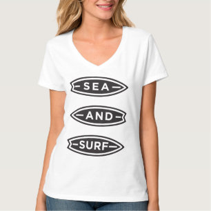 Minimalistisch Zee en Surven ontwerp - Oceaan T-shirt