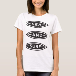 Minimalistisch Zee en Surven ontwerp - Oceaan T-shirt